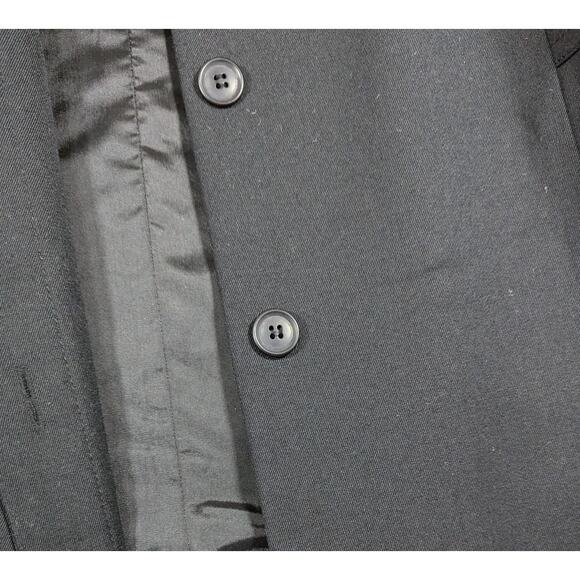 Ann Taylor Trench Coat Sz 8 MSRP $248 Wool/Rayon see descrip + photos true black - Picture 10 of 13